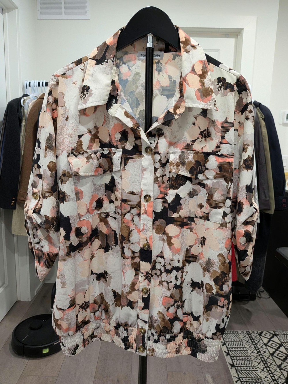Vintage Calvin Klein Floral Print Blouse Women’s Medium